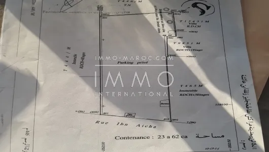 Vente terrain Zone Immeuble Marrakech Centre ville Guéliz